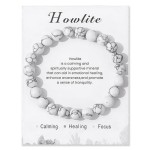 Howlite Gemstone Stretchy 8mm Ball Bracelet With Message Card (55mm)